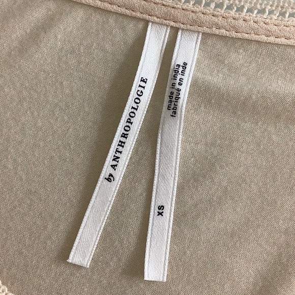 Anthropologie v neck embroidered shear sleeves elastic waist blouse size XS EUC - Picture 4 of 15